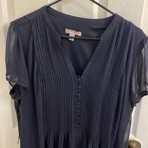 Cb. Plus Size.  20. Nave Blue Dress. Short Sheer Sleeves.